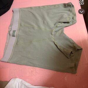Skims Sage Green Ribbed Shorts